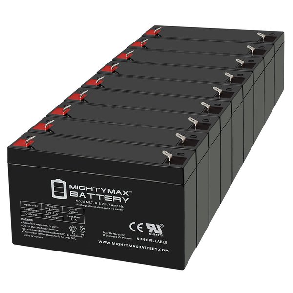 Mighty Max Battery 6V 7AH Replacement Battery for 7.2AH CF6V7 PE6V7.2F1 SLA0925 CA160 - 9PK MAX3982079